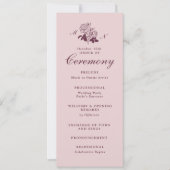 Programme de mariage au monogramme de vin de Bourg (Devant)