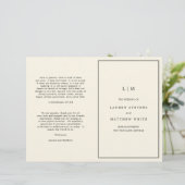 Programme de mariage au monogramme jaune beurre mo (Debout devant)