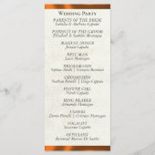 Programme de mariage au ruban de cuivre (Dos)
