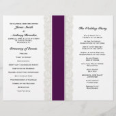 Programme de mariage au ruban de dentelle et de pr (Dos)