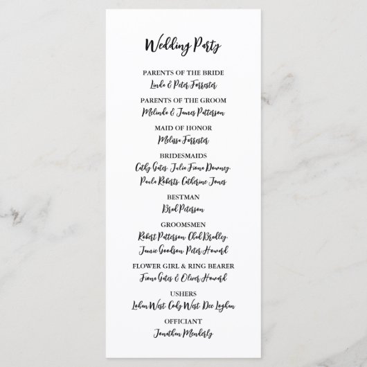 Programme de mariage au vignoble élégant de Grapev (Dos)