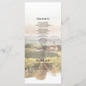 Programme de Mariage au Vignoble Toscan | Italien (Dos)