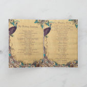 Programme de mariage aubergine aqua vintage paon (Intérieur)