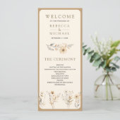 Programme de mariage automnal bohème avec fleurs s (Debout devant)