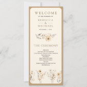 Programme de mariage automnal bohème avec fleurs s (Devant)