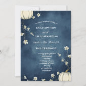 Programme de mariage automnal citrouille bleu mari (Devant)