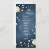 Programme de mariage automnal citrouille bleu mari (Dos)