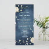 Programme de mariage automnal citrouille bleu mari (Debout devant)