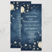 Programme de mariage automnal citrouille bleu mari (Devant / Derrière)