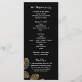 Programme de mariage automnal noir feuilles d'or (Dos)