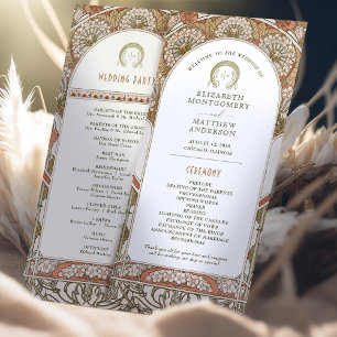 Programme de mariage automnal rustique vintage Art