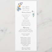 Programme de mariage aux aquarelles de fleurs sauv (Devant)