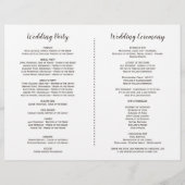 Programme de mariage aux bois floraux de Bourgogne (Dos)