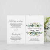 Programme de mariage aux feuillages pliés (Debout devant)