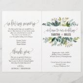 Programme de mariage aux feuillages pliés (Devant)