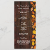 Programme de mariage aux feuilles dorées rustiques (Dos)