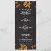 Programme de mariage aux feuilles dorées rustiques (Dos)