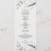 Programme de mariage aux fleurs aquarelles de fleu (Dos)