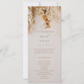 Programme de mariage aux fleurs automnales bohèmes (Devant)