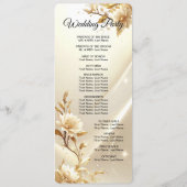Programme de mariage aux fleurs blanches et or (Dos)