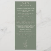 Programme de mariage aux fleurs de lierre vert sau (Dos)