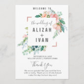 Programme de mariage aux fleurs de pivoines romant (Devant)