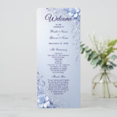 Programme de mariage aux fleurs ornées bleues avec (Debout devant)