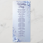 Programme de mariage aux fleurs ornées bleues avec (Dos)
