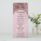 Programme de mariage aux fleurs roses (Debout devant)