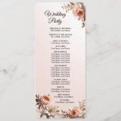 Programme de mariage aux fleurs roses et blanches  (Dos)