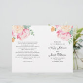 Programme de mariage aux fleurs roses et pêche pli (Debout devant)