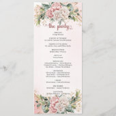 Programme de mariage aux fleurs roses poussiéreuse (Dos)