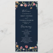 Programme de mariage aux fleurs sauvages bleues ma (Devant)