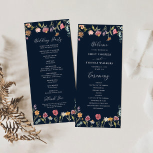 Programme de mariage aux fleurs sauvages bleues ma