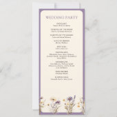 Programme de mariage aux fleurs sauvages boho viol (Dos)