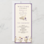 Programme de mariage aux fleurs sauvages boho viol (Devant)