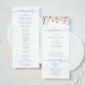 Programme de mariage aux fleurs sauvages colorées 