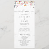 Programme de mariage aux fleurs sauvages colorées  (Devant)