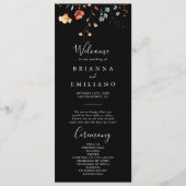 Programme de mariage aux fleurs sauvages du jardin (Devant)