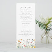 Programme de mariage aux fleurs sauvages pastel bo (Debout devant)