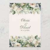 Programme de mariage aux fleurs sauvages vert saug (Devant)