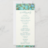 Programme de mariage aux fleurs turquoises (Dos)