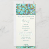 Programme de mariage aux fleurs turquoises (Devant)