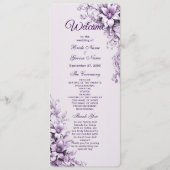 Programme de mariage aux fleurs violettes élégant