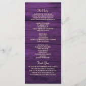 Programme de mariage aux guirlandes rustiques viol (Dos)