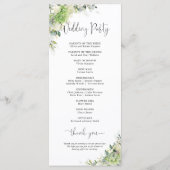 Programme de Mariage aux Hortensias Verts (Dos)