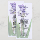 Programme de mariage aux Iris Violets Adorables (Devant / Derrière)