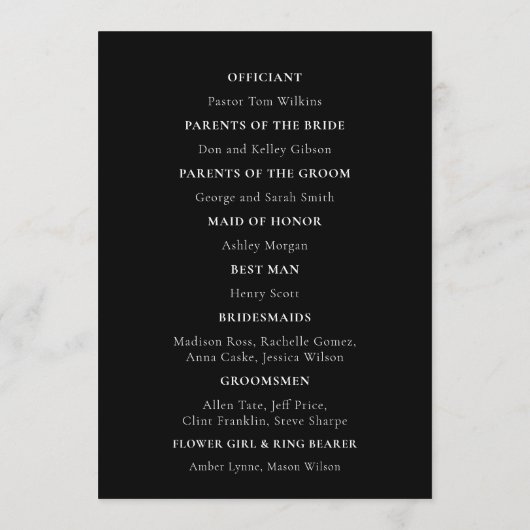 Programme de mariage aux phases de lune dorée (Dos)