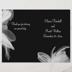 Programme de mariage aux plumes blanches
