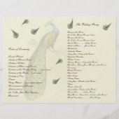 Programme de mariage aux plumes de paon (Dos)